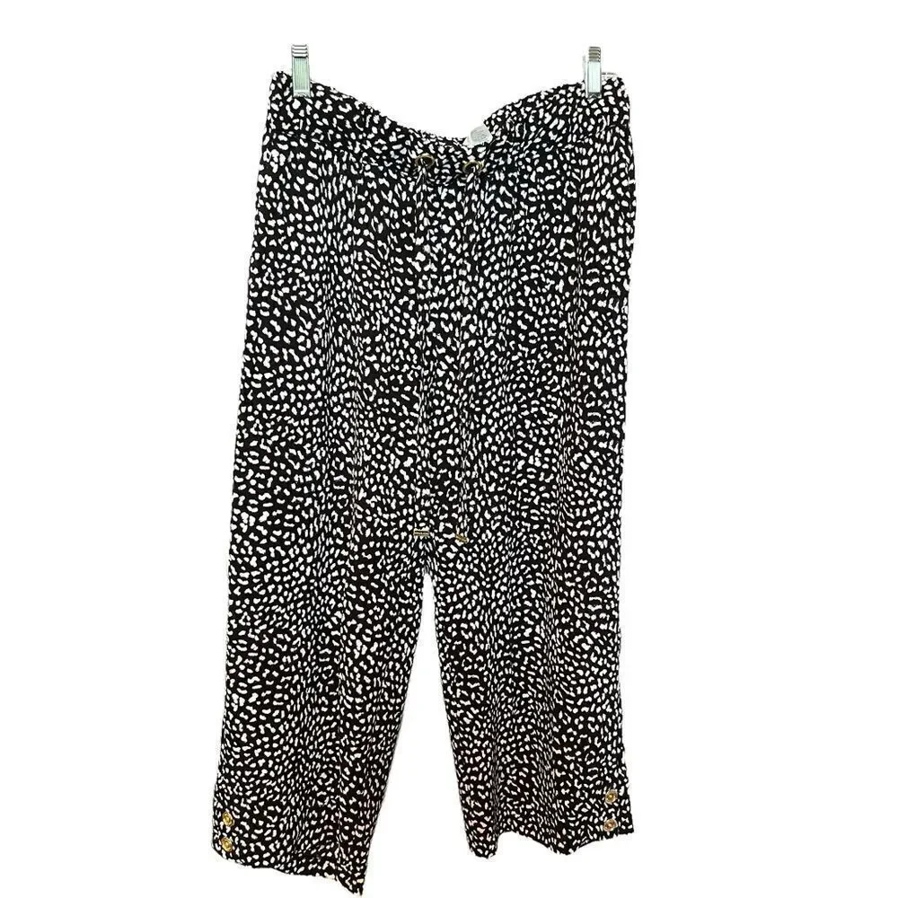 Michael Kors Capris black and white Small, wide elastic waist with draw string